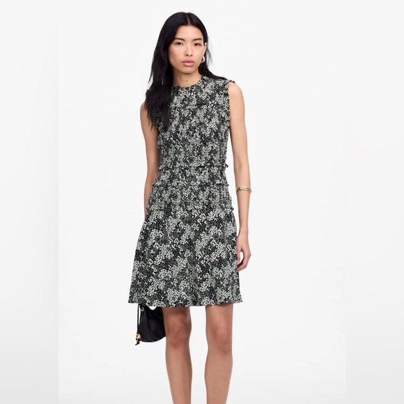 NWT Madewell Floral Black and White Sleeveless Dress size 4 - Picture 1 of 6